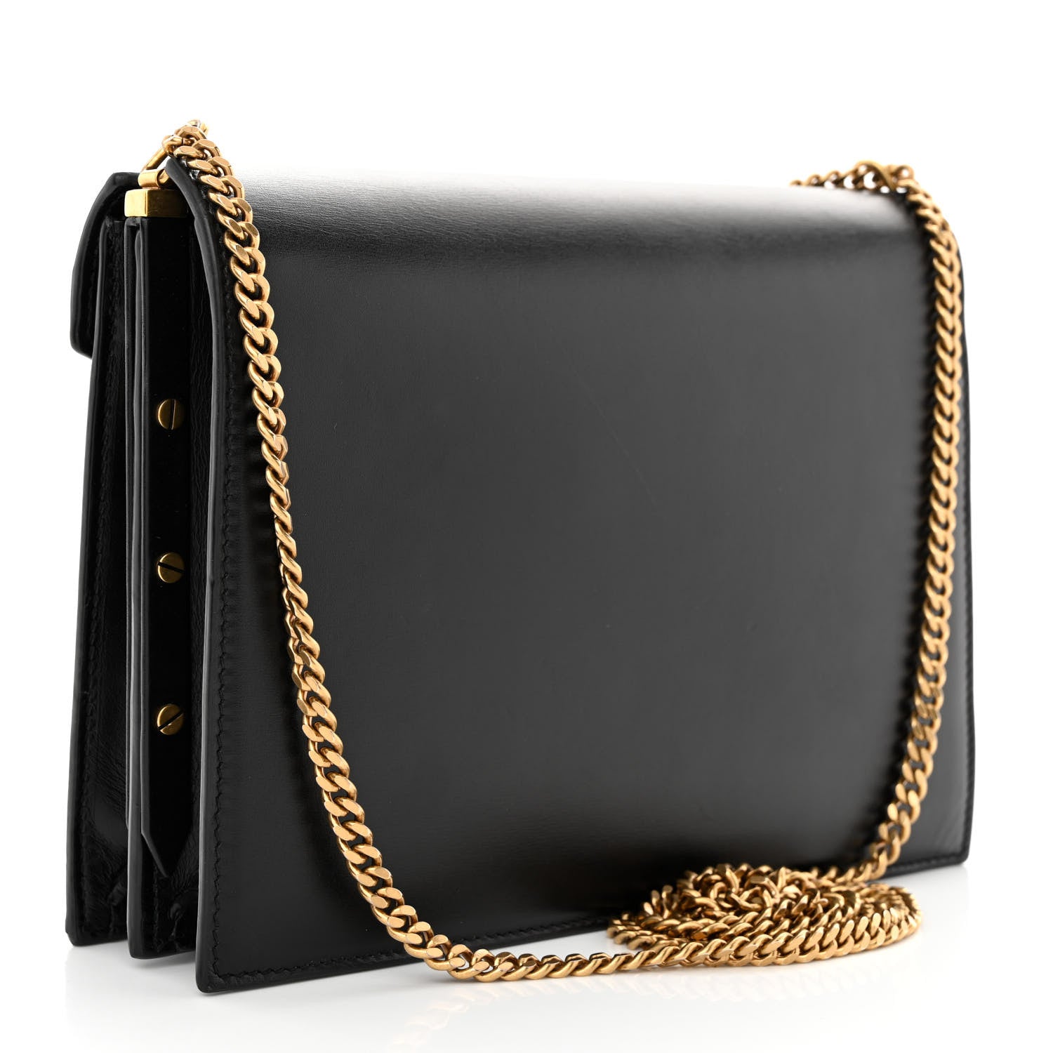 Saint Laurent Smooth Calfskin Monogram Cassandra Clasp Bag Black 3 of 16