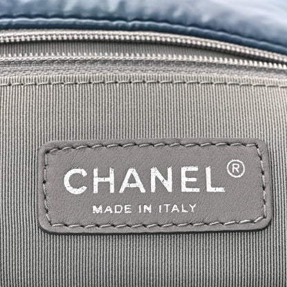 Chanel Nylon Quilted Medium Tweed on Stitch Bubble Flap Blue 6 of 10