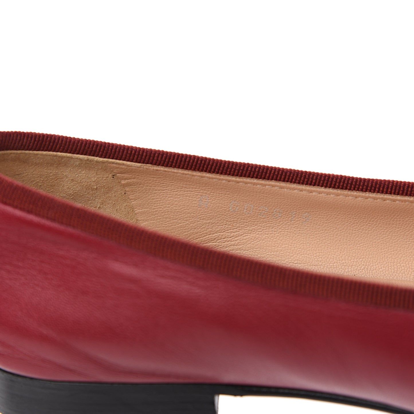 Goatskin Cap Toe CC Ballerina Flats 35 Red