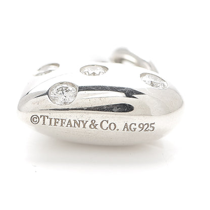 Tiffany Sterling Silver Diamond Etoile Heart Charm 4 of 5