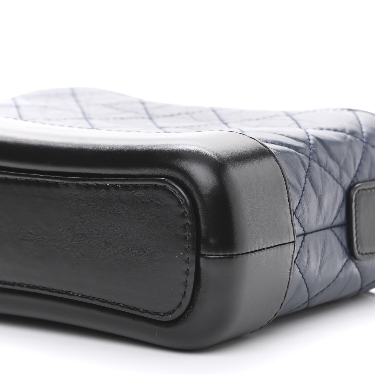 Aged Calfskin Quilted Small Gabrielle Hobo Navy Black