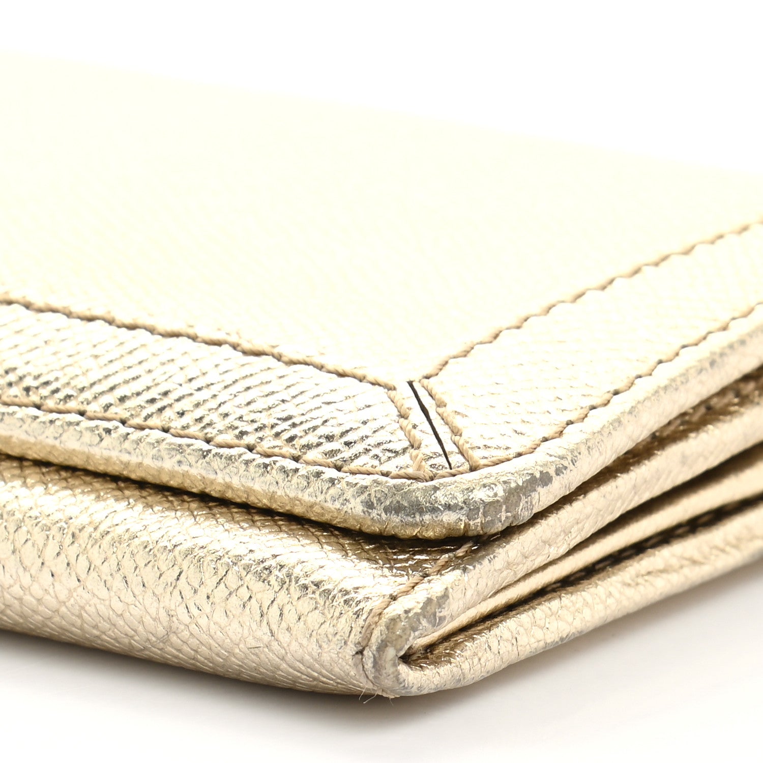 Burberry Metallic Patent Heritage Grain Penrose Continental Wallet Gold 9 of 12