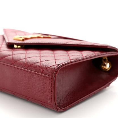 Saint Laurent Grain De Poudre Textured Mixed Matelasse Triquilt Medium Monogram Satchel Oxblood 9 of 9