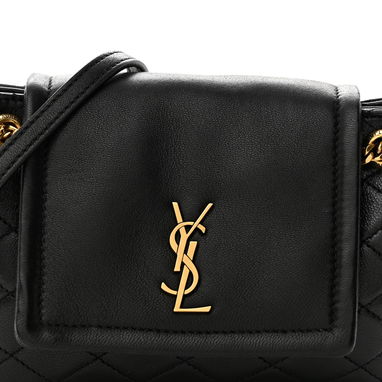 Saint Laurent Lambskin Quilted Monogram Mini Nolita Black 8 of 10