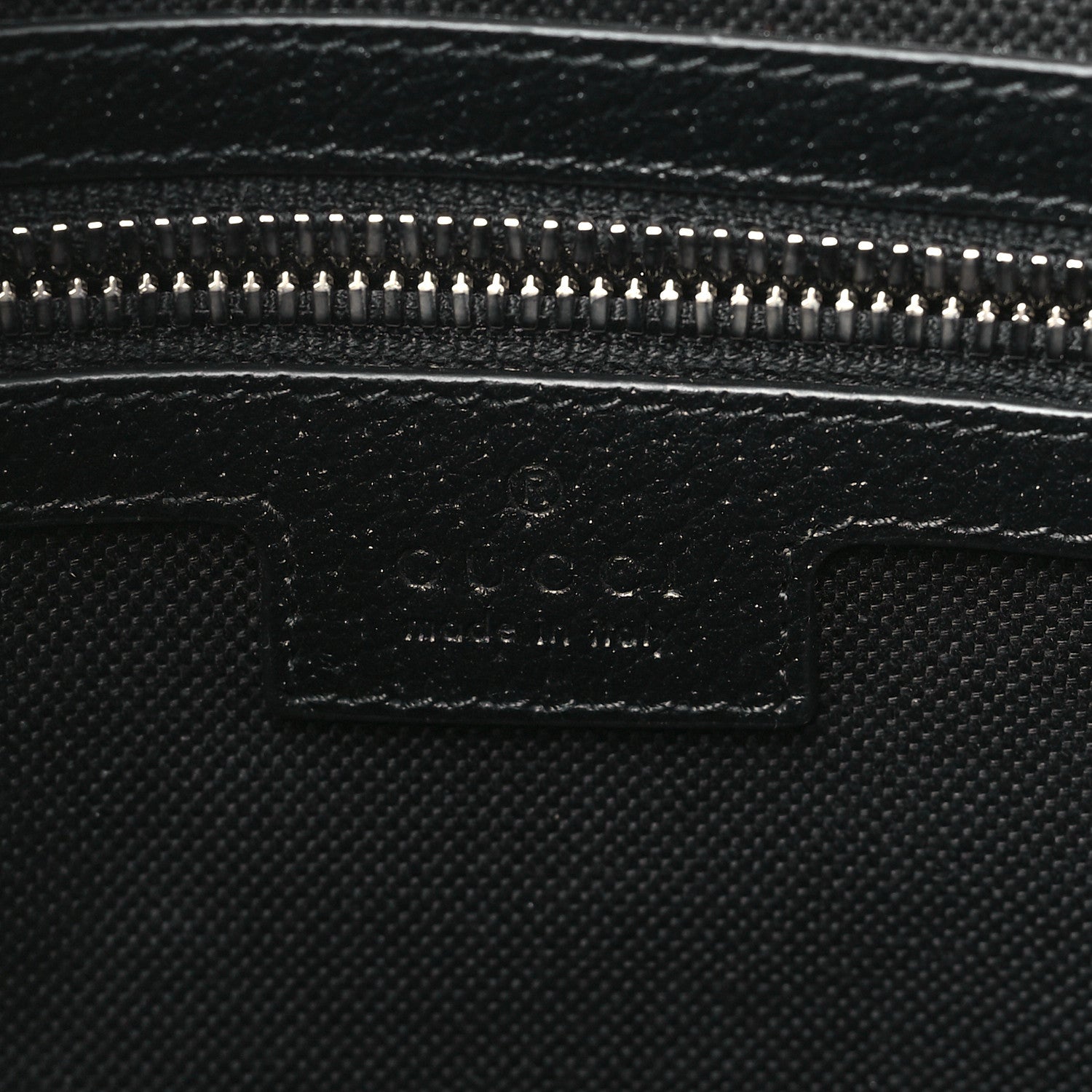 Gucci Monogram Jumbo GG Textured Dollar Calfskin Wristlet Messenger Bag Black 6 of 10
