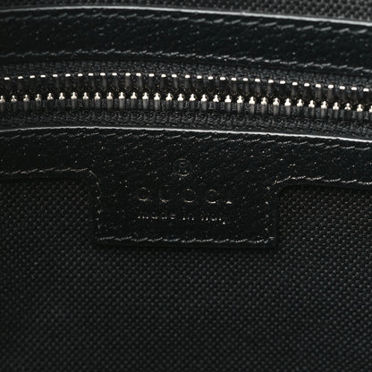 Gucci Monogram Jumbo GG Textured Dollar Calfskin Wristlet Messenger Bag Black 6 of 10