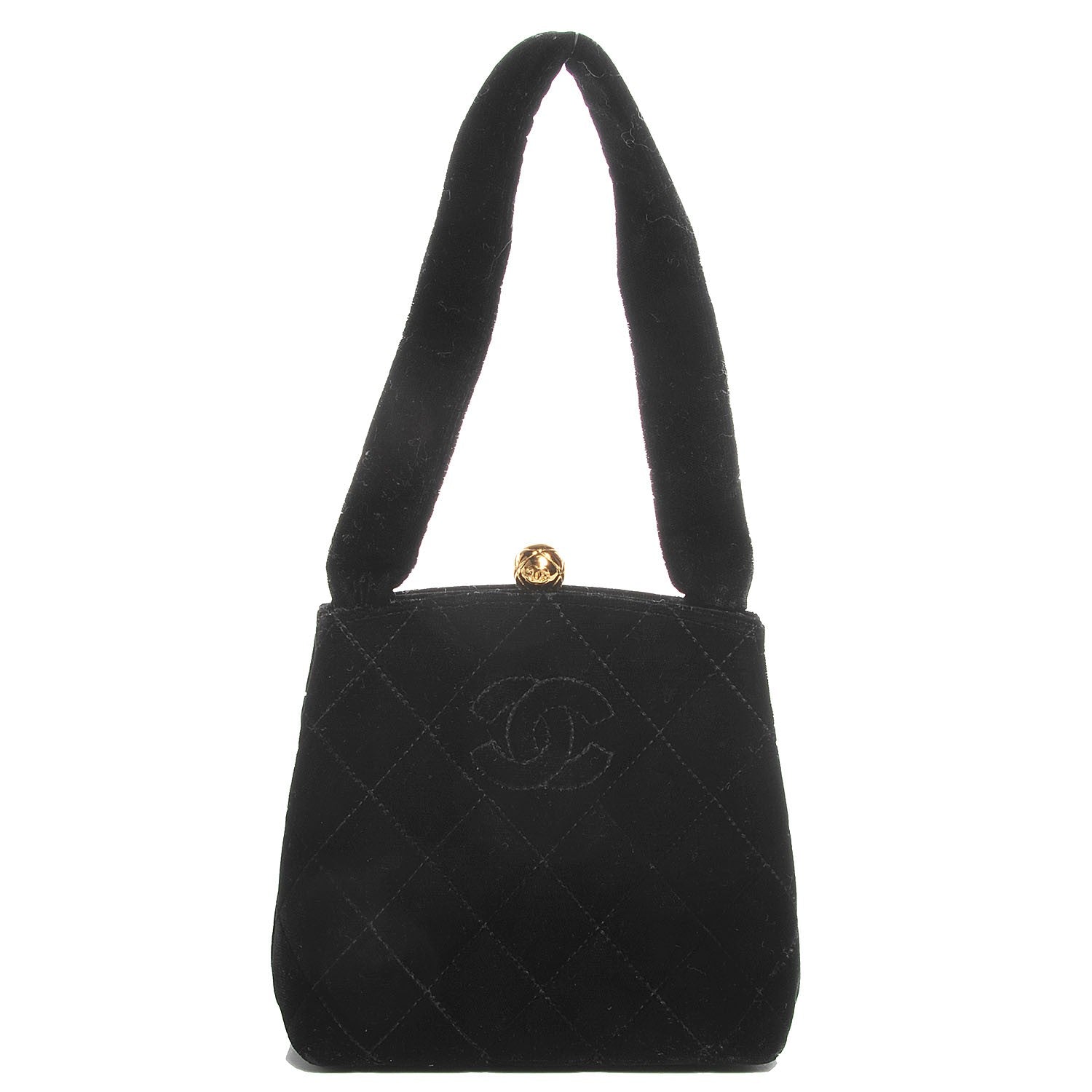 Chanel Velvet Kiss Lock Shoulder Bag Black 1 of 8