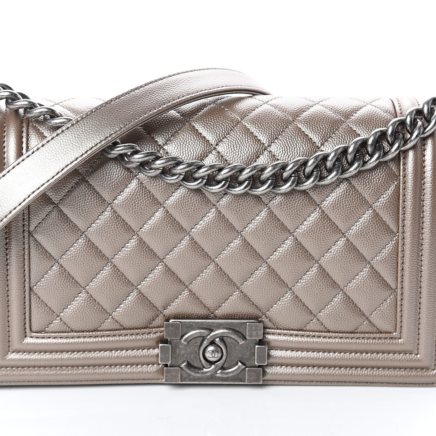 Chanel Metallic Caviar Quilted Medium Boy Flap Copper 9 of 9