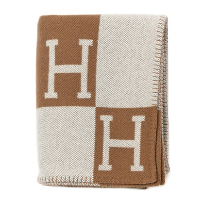 Hermes Wool Cashmere Avalon Blanket Ecru Camel 1 of 3