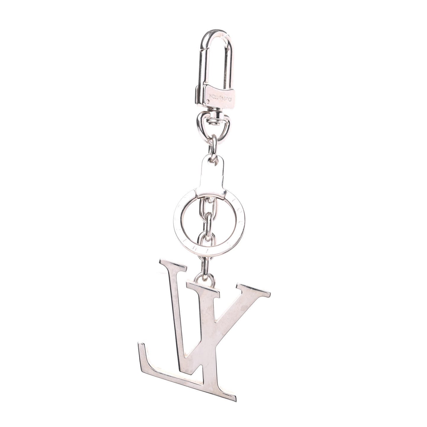 LV Facettes Bag Charm Key Holder Silver