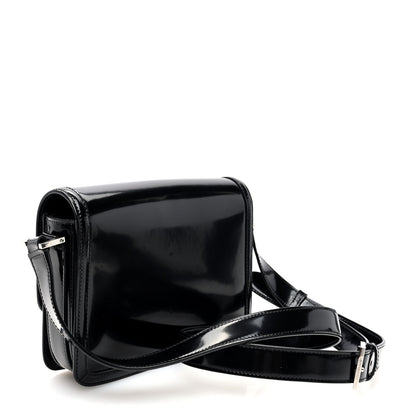 Saint Laurent Glazed Calfskin Monogram Medium Solferino Satchel Black 3 of 9