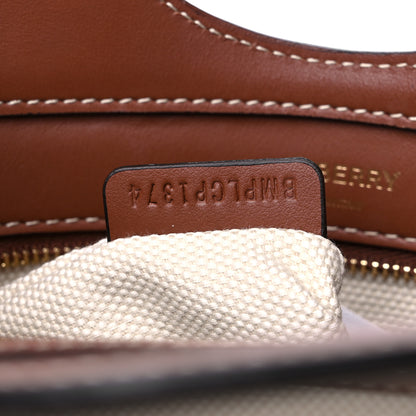 Burberry Canvas Smooth Calfskin Two Tone Mini Pocket Bag Tan 7 of 13