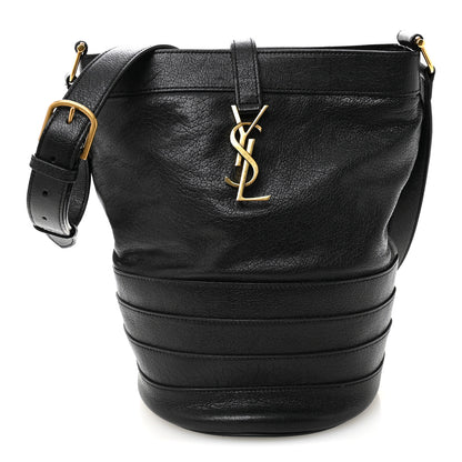 Saint Laurent Lambskin Seau Fermoir Bucket Bag Black 1 of 10