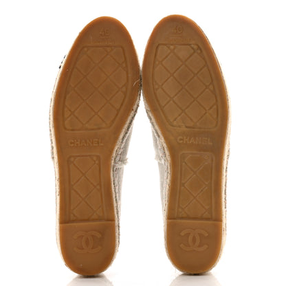 Chanel Linen CC Espadrilles 40 Beige Black 5 of 11