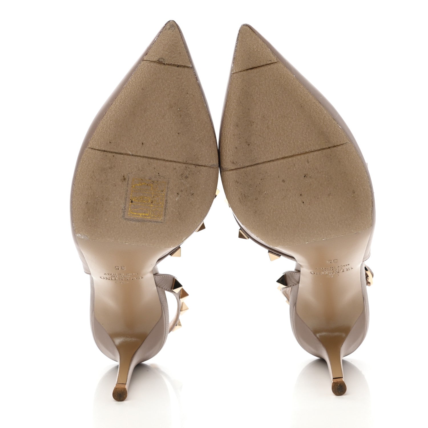 Valentino Garavani Calfskin Rockstud Half D'Orsay Slingback 85mm Pumps 35 Poudre 5 of 8
