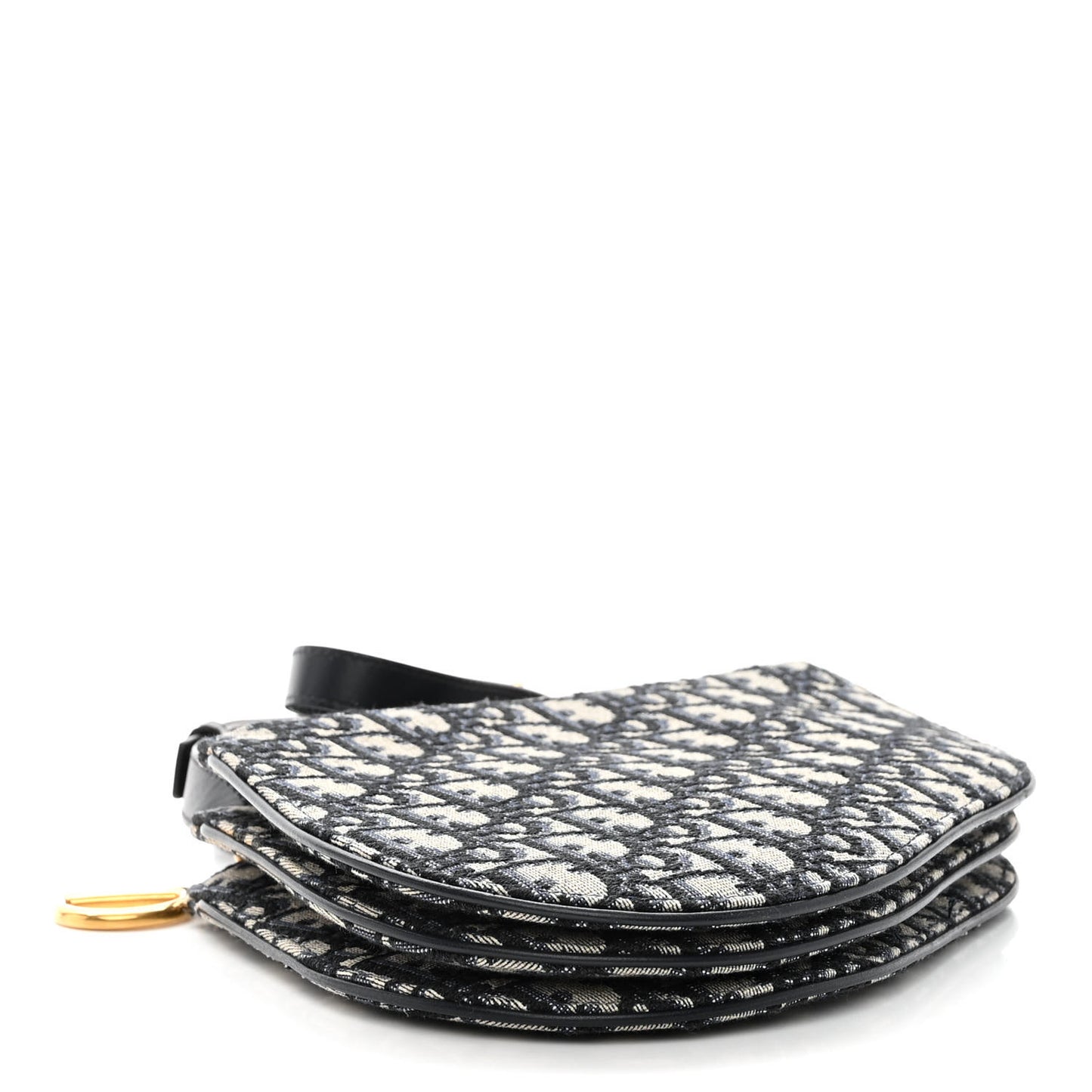 Oblique Saddle Pouch With Strap Navy Blue