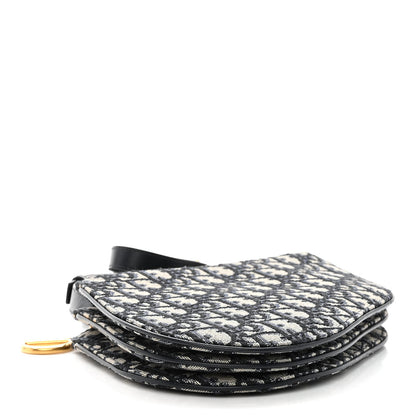 Christian Dior Oblique Saddle Pouch With Strap Navy Blue 4 of 12