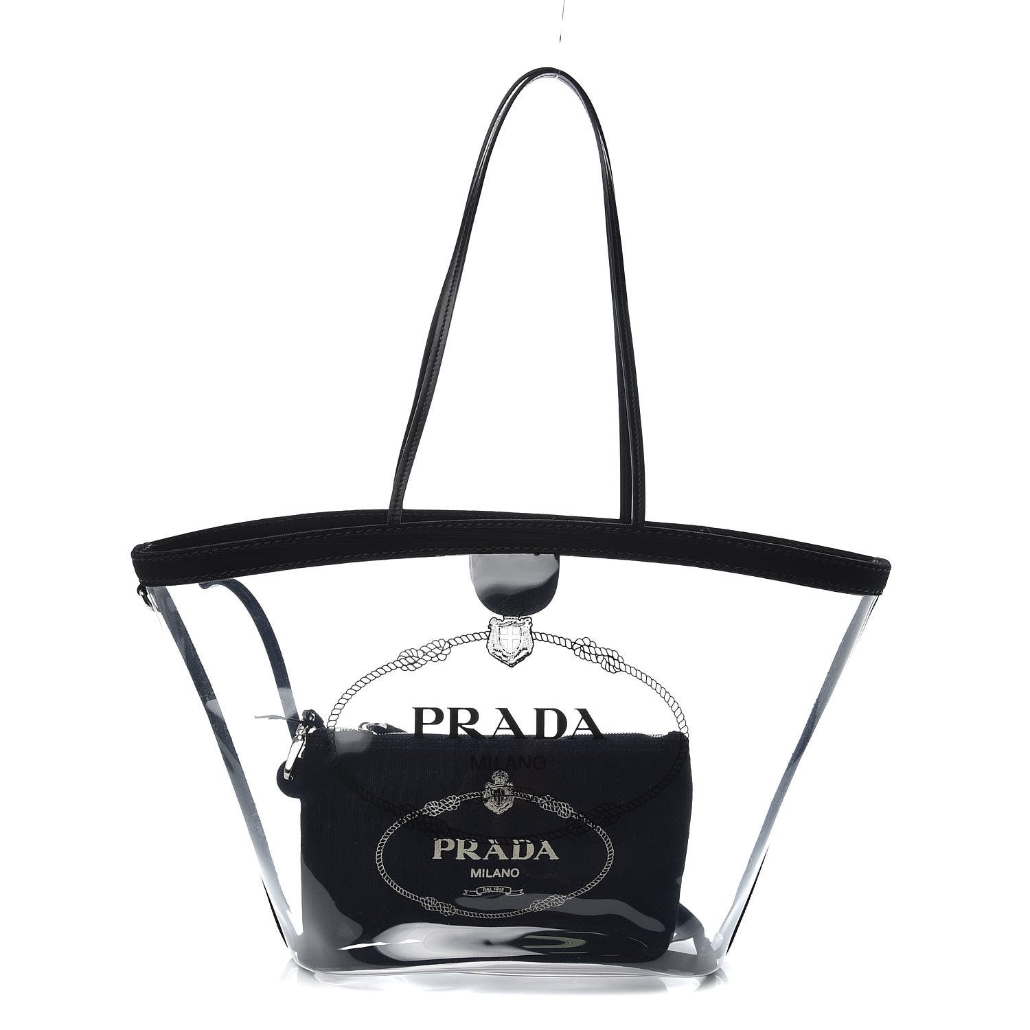Prada Plexiglass Canapa Shopper Tote Black 1 of 8