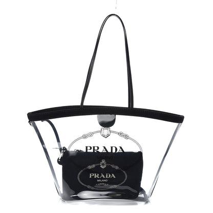 Prada Plexiglass Canapa Shopper Tote Black 1 of 8
