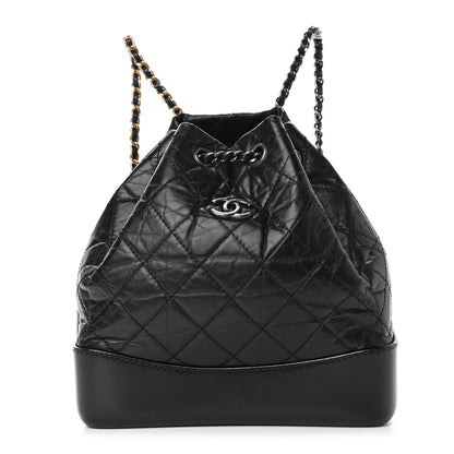 Chanel Aged Calfskin Quilted Small Gabrielle Backpack Black 1 of 10