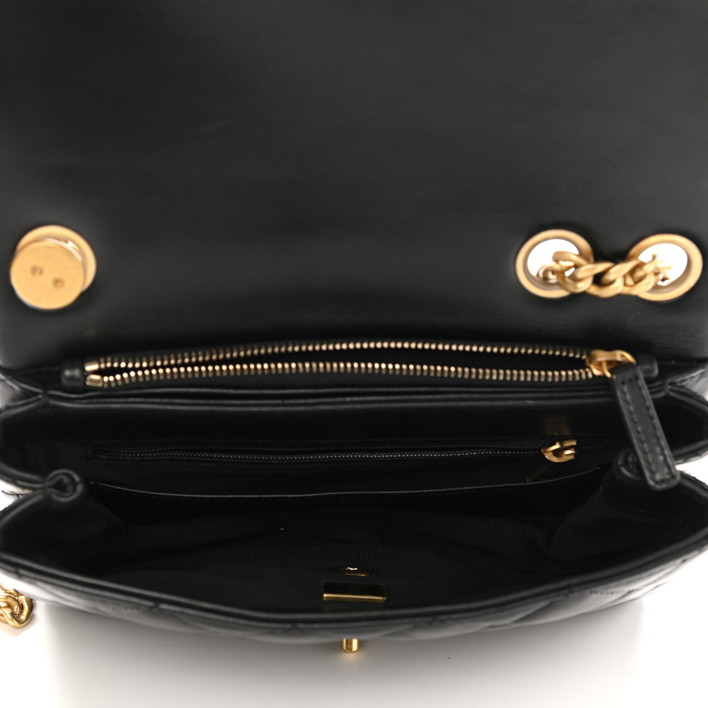 Lambskin Quilted Small Pillow Crush Flap Black