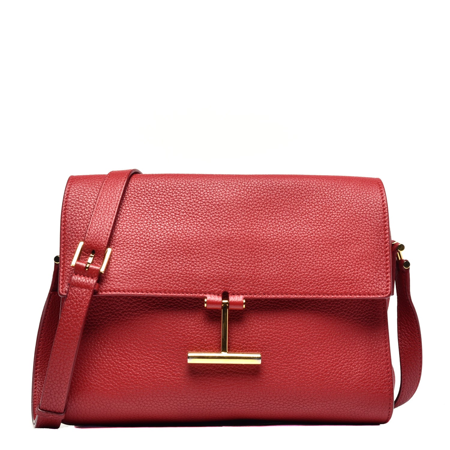 Tom Ford Calfskin Large T Clasp Tara Crossbody Bag Red 1 of 9