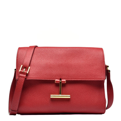 Tom Ford Calfskin Large T Clasp Tara Crossbody Bag Red 1 of 9
