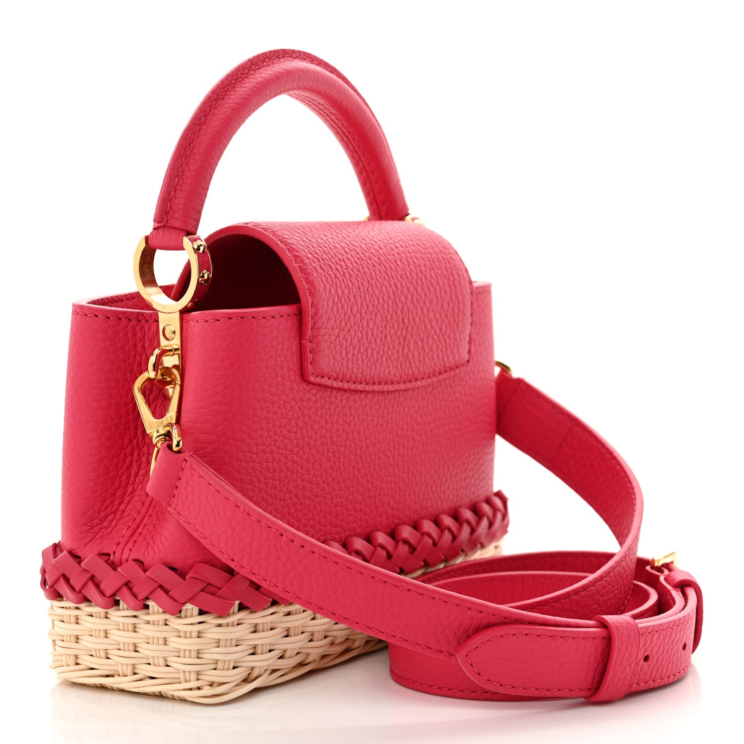Louis Vuitton Rattan Taurillon Capucines Mini Magenta 3 of 8