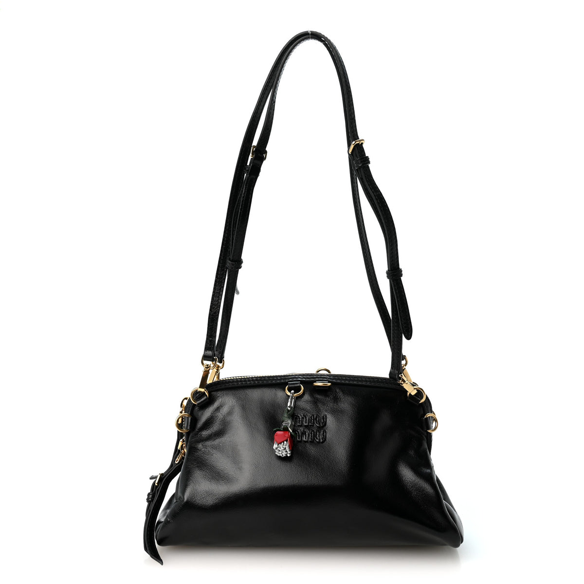 Softy Shine Calfskin Caprice Clutch Black