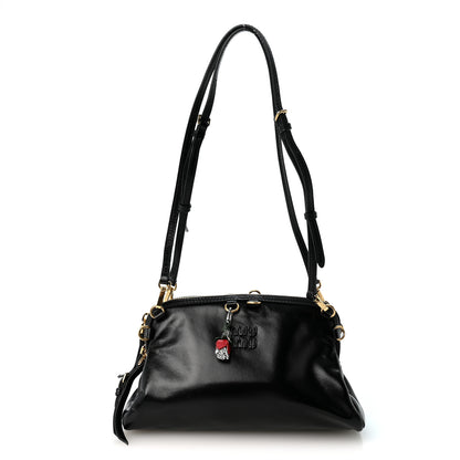 Miu Miu Softy Shine Calfskin Caprice Clutch Black 1 of 9