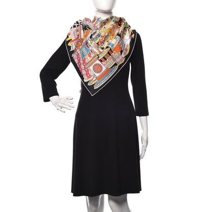 Hermes Silk La Patisserie Francaise Scarf 90 Orange Black Multicolor 2 of 7
