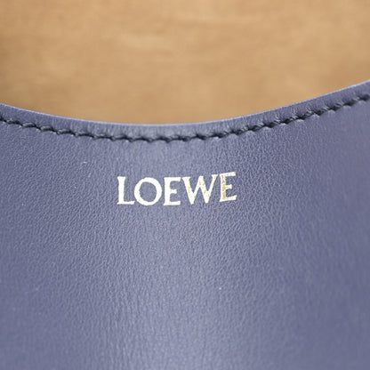 Loewe Shiny Calfskin Mini Puzzle Fold Tote Navy 6 of 10