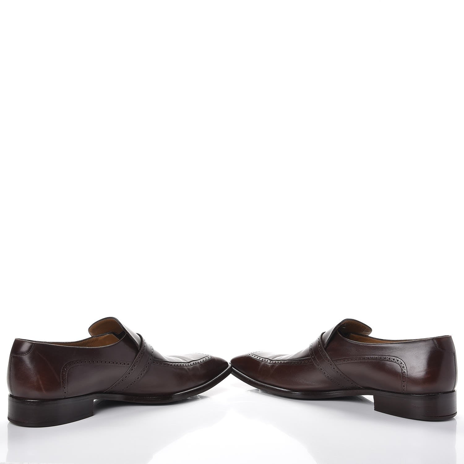 Louis Vuitton Mens Calfskin Brogues Loafers 10.5 Brown 5 of 13