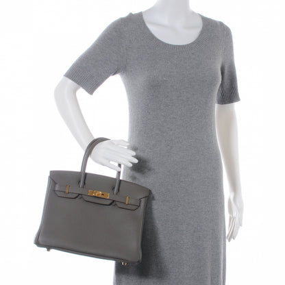 Hermes Taurillon Clemence Birkin 30 Etain 2 of 11