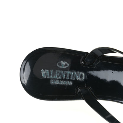 Valentino Garavani PVC Jelly Rockstud Bow Thong Sandals 41 Black 6 of 12