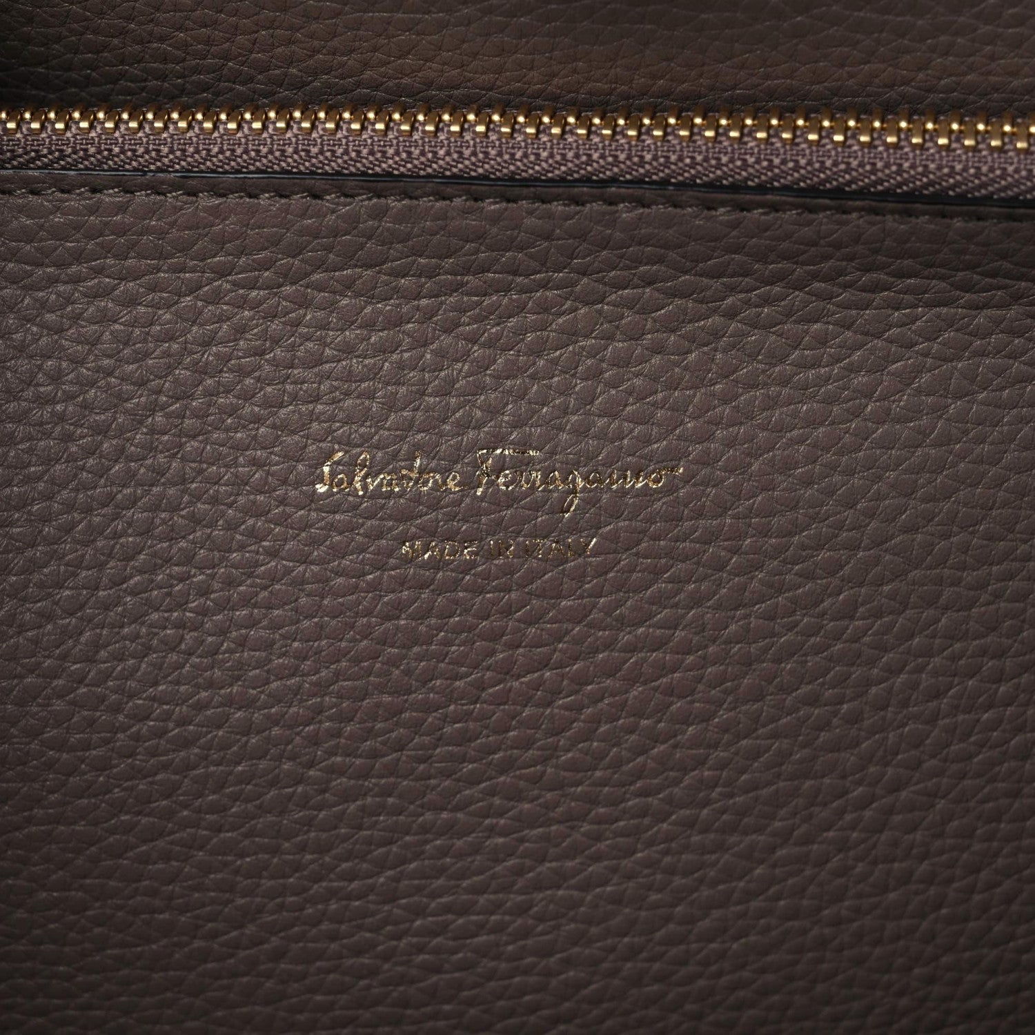 Salvatore Ferragamo Hammered Calfskin Medium Studio Bag Caraway Seed 8 of 9