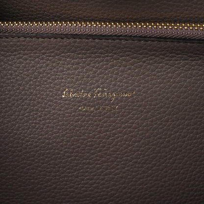 Salvatore Ferragamo Hammered Calfskin Medium Studio Bag Caraway Seed 8 of 9