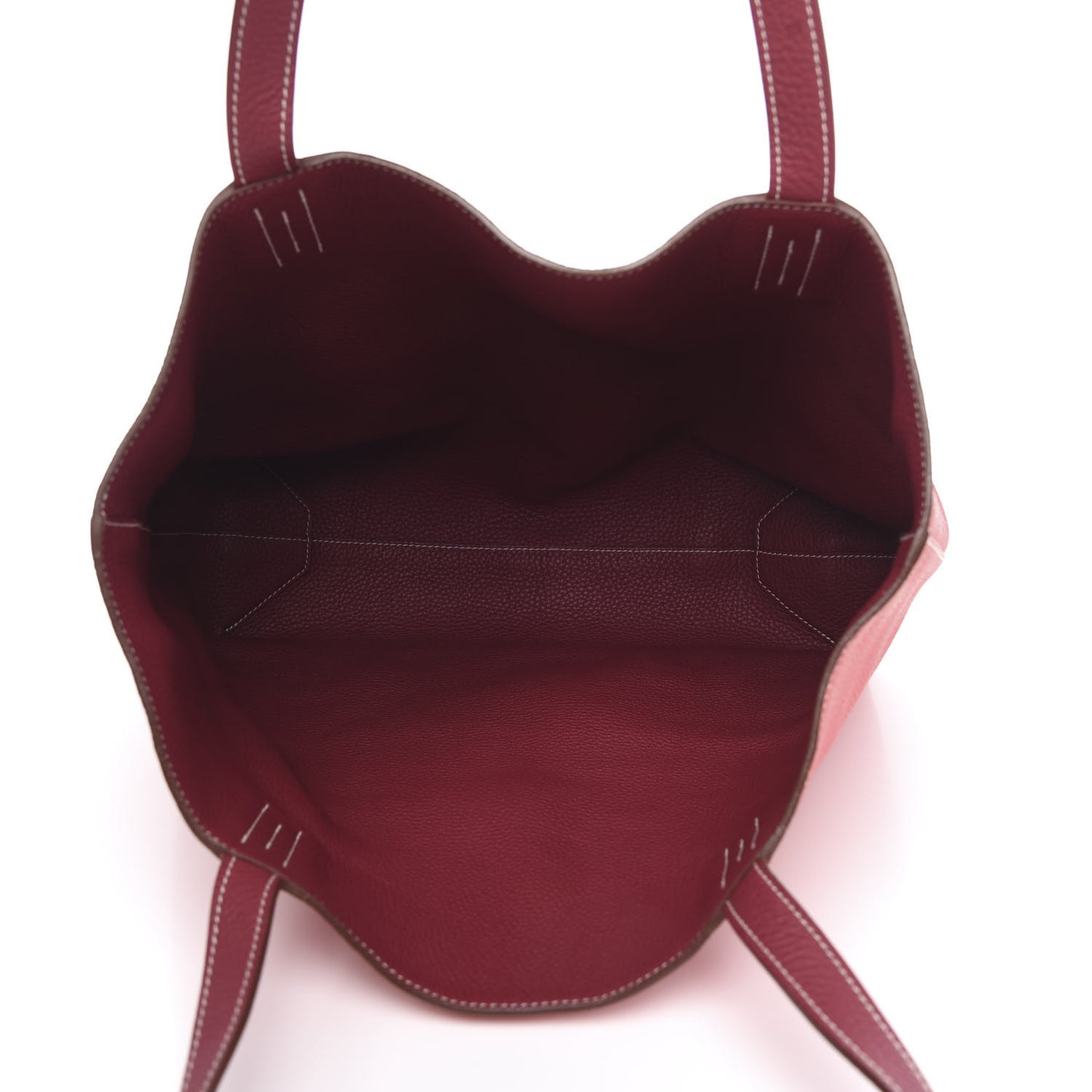 Taurillon Clemence Double Sens 45 Reversible Tote Rubis Bougainvillea
