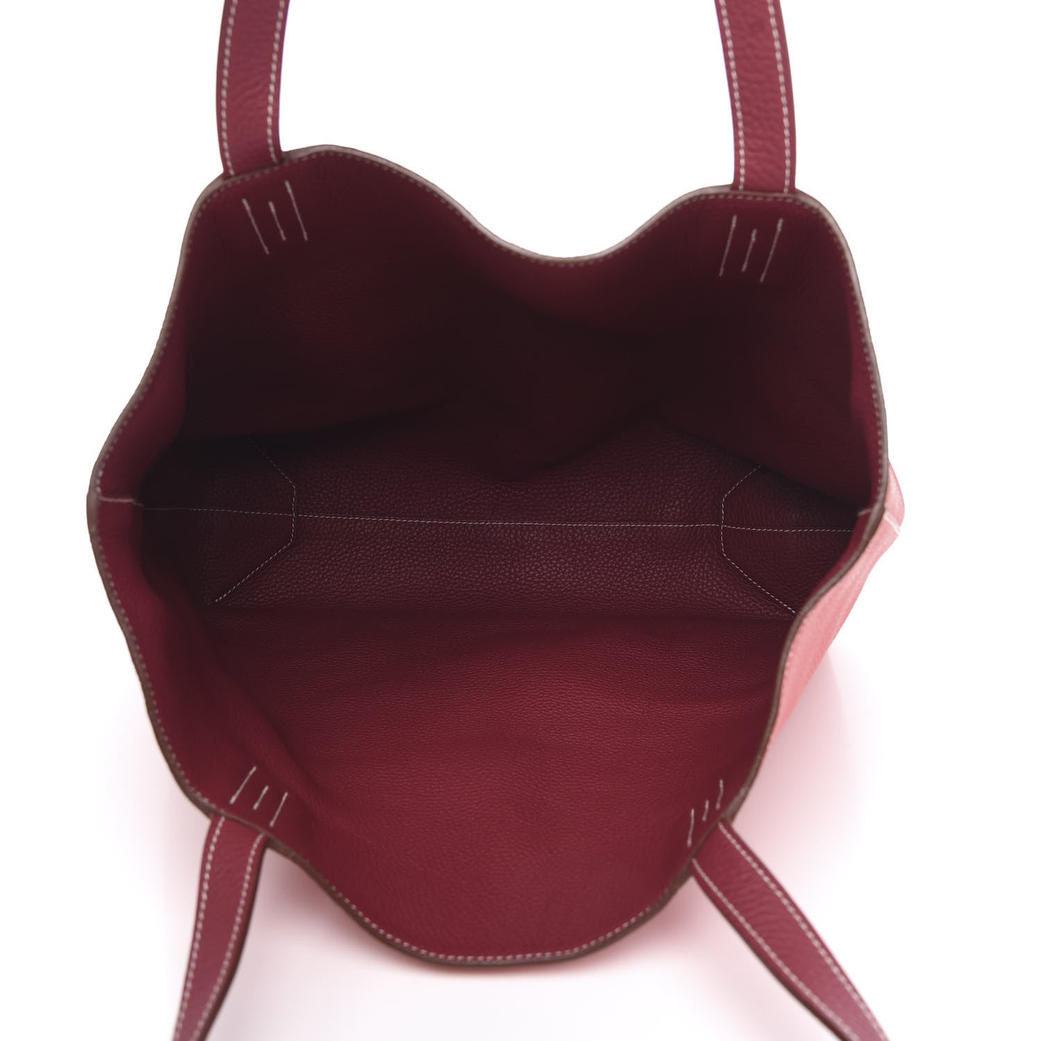 Hermes Taurillon Clemence Double Sens 45 Reversible Tote Rubis Bougainvillea 5 of 8