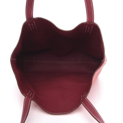 Hermes Taurillon Clemence Double Sens 45 Reversible Tote Rubis Bougainvillea 5 of 8