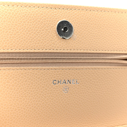 Chanel Caviar Quilted Wallet on Chain WOC Beige 5 of 11
