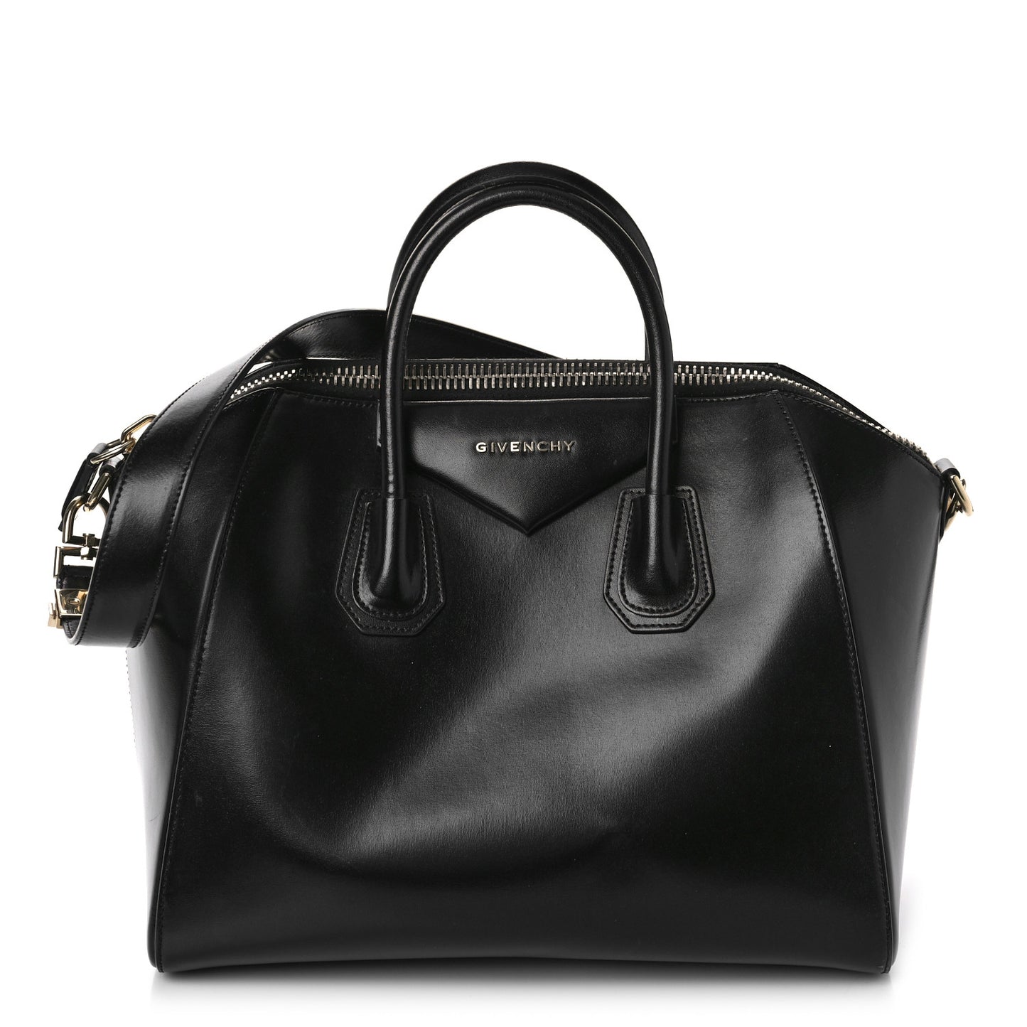 Shiny Lord Calfskin Medium Antigona Black