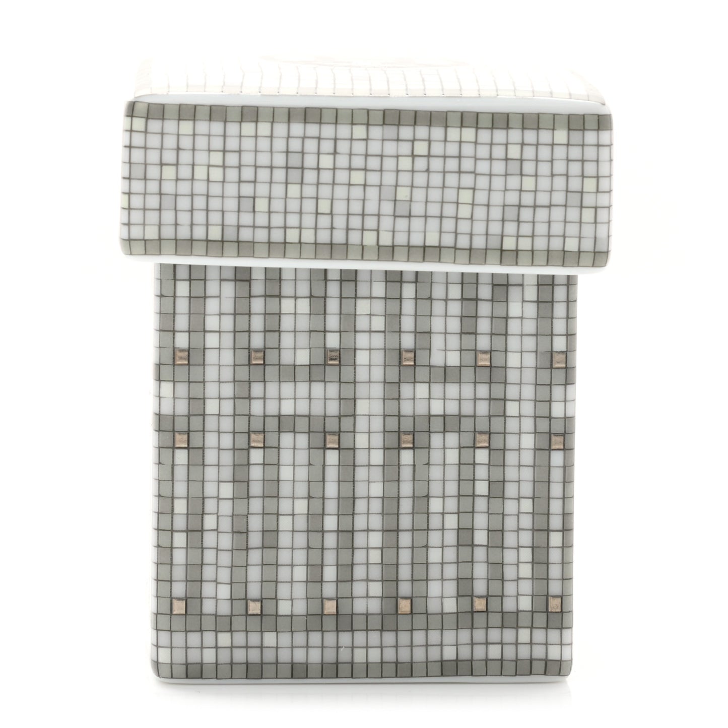 Porcelain Small Mosaique Au 24 Sugar Box Platinum