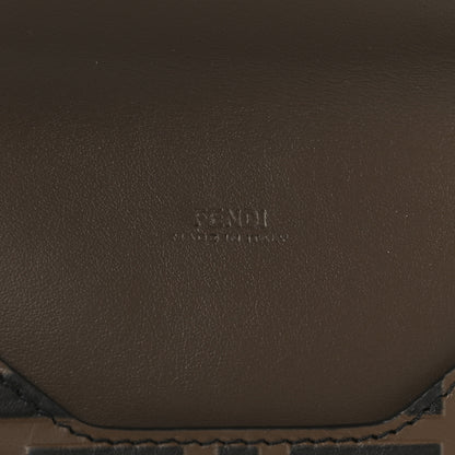 Fendi Vitello Ceylon Bi-Color FF 1974 Embossed FF Diamonds Flat Envelope Pouch Maya Black 6 of 7