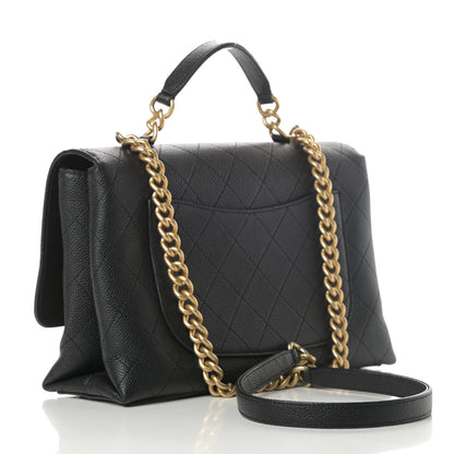 Chanel Grained Calfskin Stitched Flap Black 3 of 10