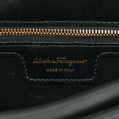 Salvatore Ferragamo Calfskin Quilted Gancini Flap Bag Black 6 of 10