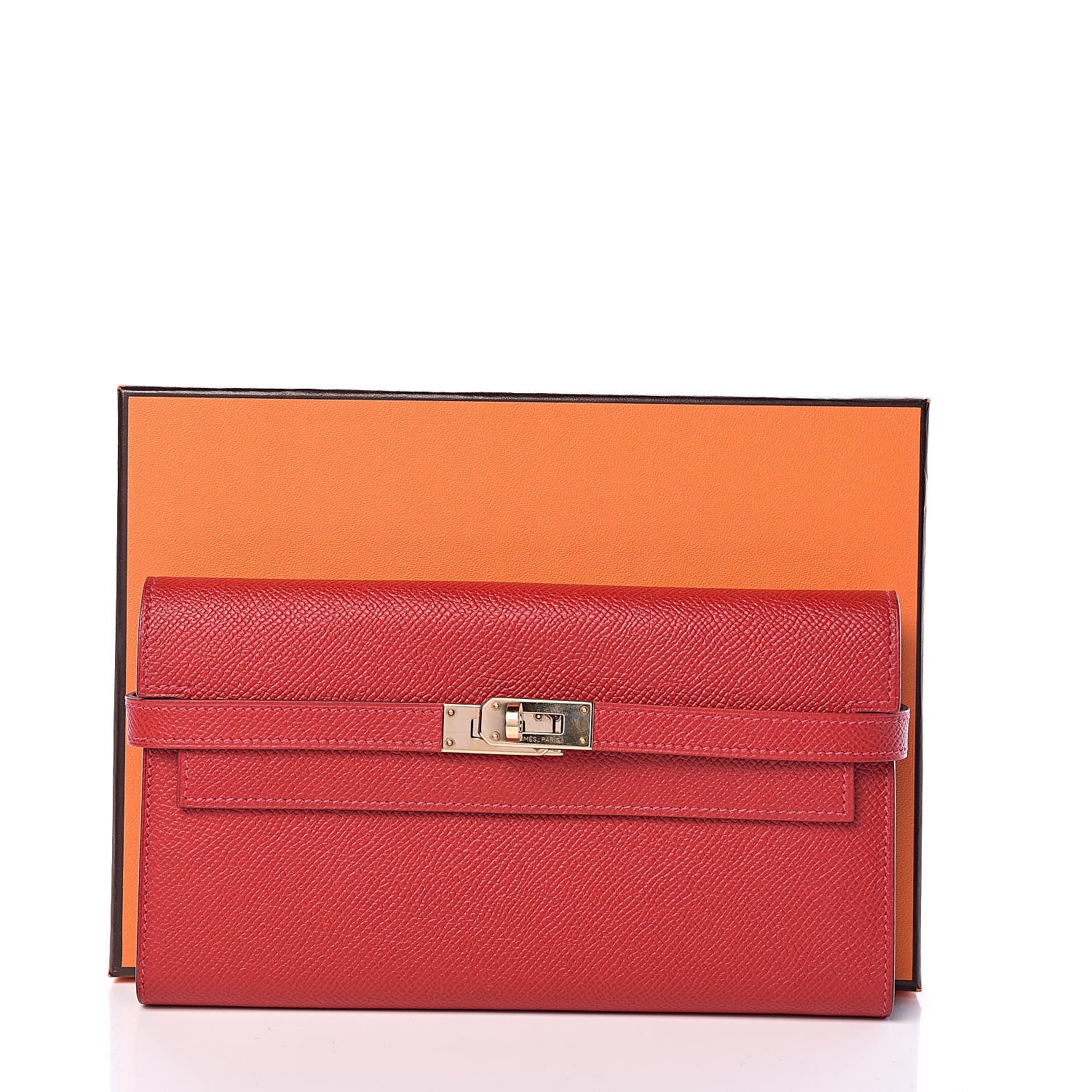 Hermes Epsom Kelly Longue Wallet Rouge Casaque 8 of 8