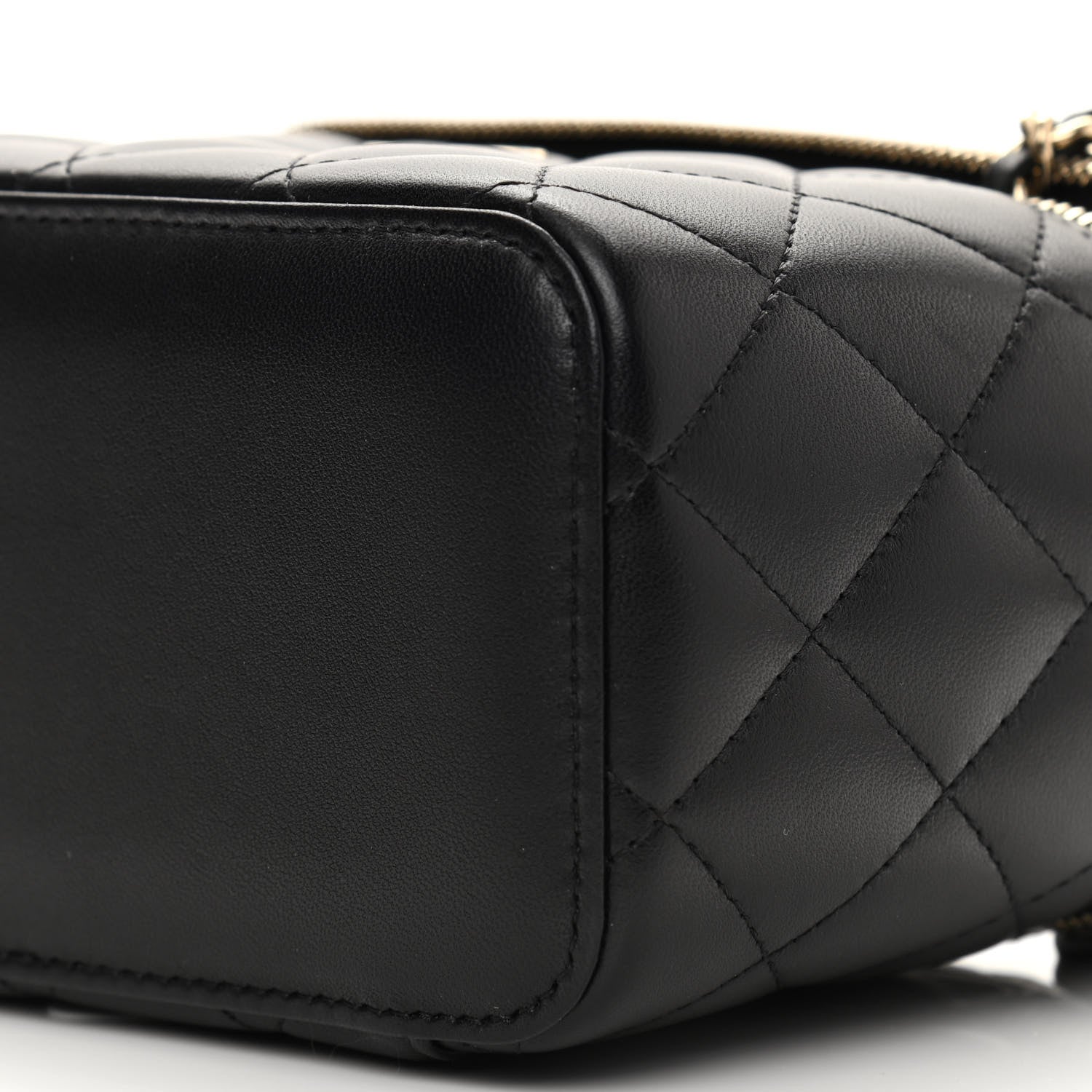 Chanel Lambskin Quilted Small Top Handle Vanity Case With Chain Black 11 of 12