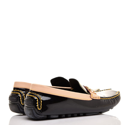 Louis Vuitton Patent Vachetta Zen Driving Loafers 39 Black 4 of 9