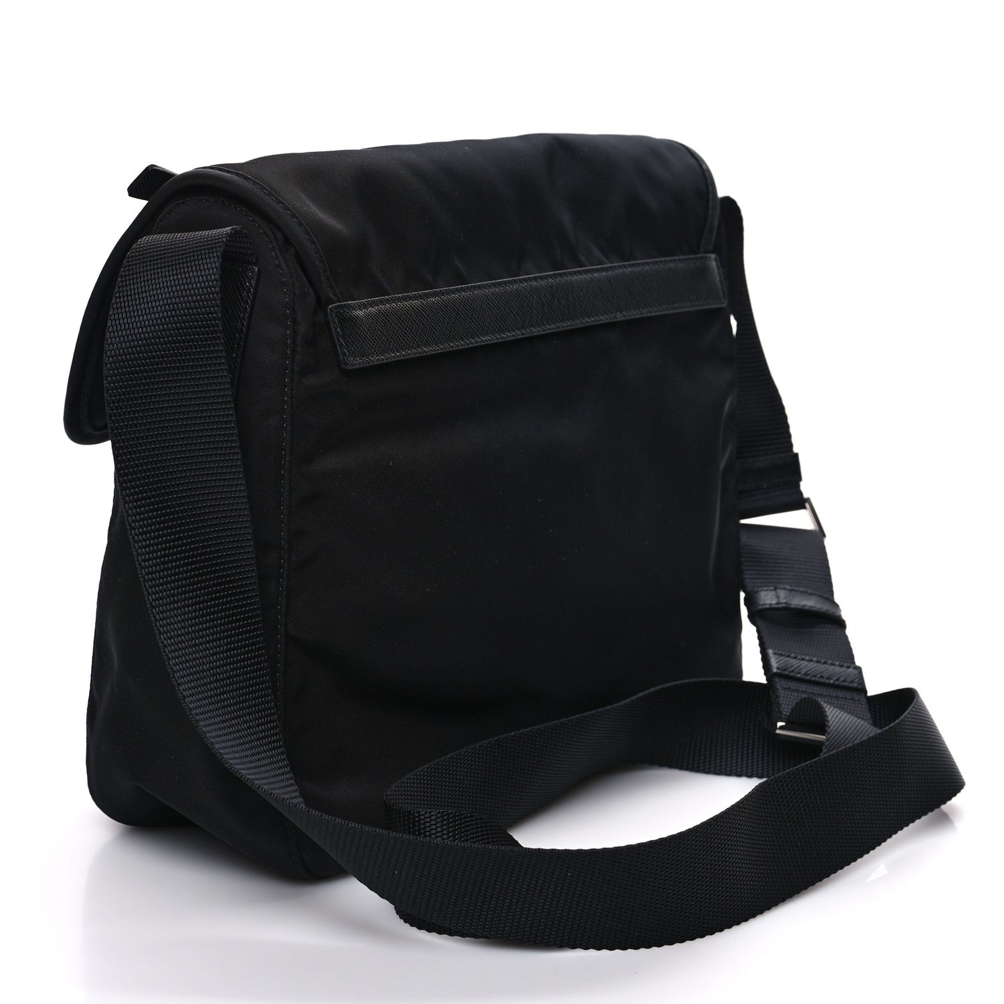 Tessuto Nylon Saffiano Small Vela Messenger Black